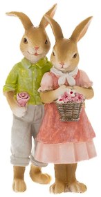 Figurina din rasina Bunny Couple 8 cm x 5 cm x 14 cm