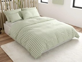 Lenjerie de pat din bumbac NORDIC CHECK verde, fermoar Dimensiune lenjerie de pat: 70 x 90 cm | 140 x 200 cm