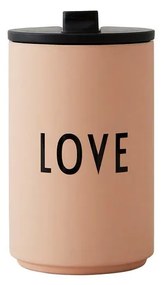 Cană termos portocalie/bej 350 ml Love – Design Letters