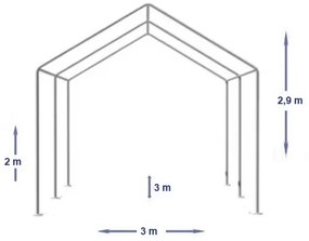 Cort evenimente, 3x3 M, Cort PE, Alb,