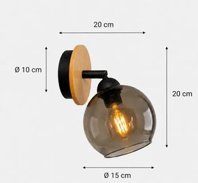 Spot de perete UNO WOOD 1xE27/60W/230V negru/maro