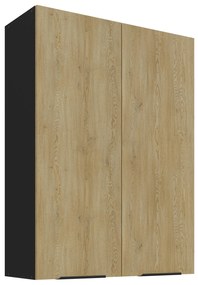Dulap superior de bucătărie Carminia 80 G-108 2F (stejar cremona + negru). 1127994