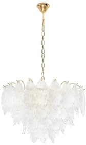 Lustra suspendata metal auriu si sticla SCARLETT 60