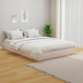 819903 vidaXL Cadru de pat, alb, 120x200 cm, lemn masiv de pin