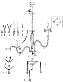 Eglo 39101 - Lustra BASILANO 1 8xE14/40W/230V