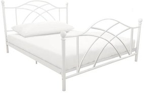 Cadru pat metalic Lotti cu grilaj cadou-90x200 cm-alb