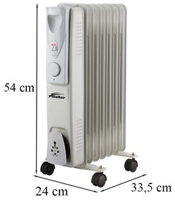 Radiator cu ulei Norde, format din 7 piese, 600W/900W/1500W