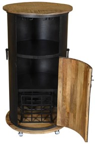 Dulap vinotecă negru din metal număr sticle 9, 60x115 cm Luni – Interia Home &amp; Living