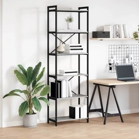 vidaXL Bibliotecă sonoma gri 60 x 30 x 188 cm Lemn și oțel