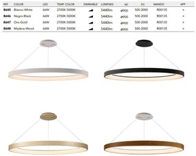 Lustra LED cu telecomanda design circular NISEKO II White 90cm