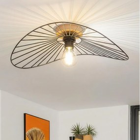 Brilagi - Lustră LED aplicată CERIA WIRE 1xE27/40W/230V 40x56 cm negru/stejar