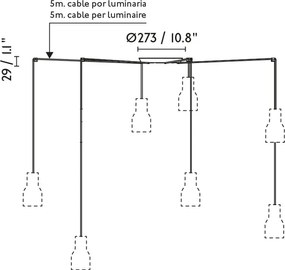 Lustra cu 7 pendule metal TATAWIN S alb