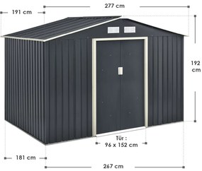 Jusky Casuta de gradina XL 277×191×192 cm - antracit