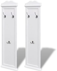 242437 vidaXL Cuiere de haine, 2 buc., alb