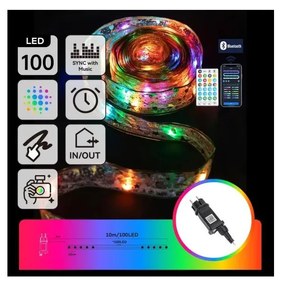 Aigostar - Ghirlandă luminoasă de Crăciun LED RGBICW pentru exterior, 100 LED, 10 W, 230 V, 10 m, IP44 + telecomandă