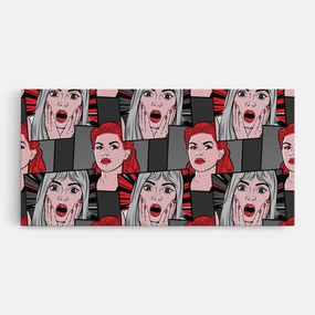 Tablou Canvas, 60x120cm, Dormitor si Living, Moderne, Pop, Grey Red Pop Art