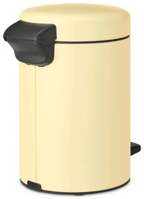 Cos de gunoi cu pedala Brabantia NewIcon 1008836, 3 L, Inchidere lina, Baza antiderapanta, Galben