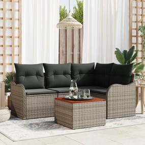 vidaXL Set de canapele pentru grădină 5 pcs Gri