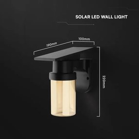 Lampă de perete LED Sol LED/3,7V 2700/3200/5000K IP54 1800 mAh negru/bej fumuriu + telecomandă