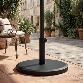 Outsunny Suport pentru parasol din ciment 13 kg, suport rotund pentru umbrelă pentru parasolar 34mm/38mm/48mm diametru tub, negru | Aosom Romania