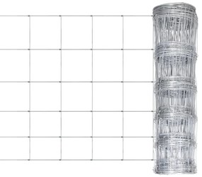 Gard de gradina, argintiu, 50x0,8 m, otel galvanizat 1, 50 x 0.8 m, 6 wires (2 mm), 15 cm