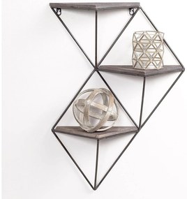 Raft decorativ de perete Duvelo 18 (Nuc + negru) . 1093665