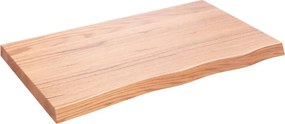vidaXL Blat de baie, maro deschis, 100x60x(2-6) cm, lemn masiv tratat