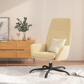 341375 vidaXL Scaun de relaxare, alb crem, catifea