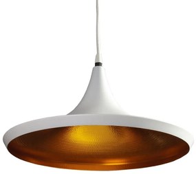 Lustra / Pendul metal design retro CHINK alb/auriu