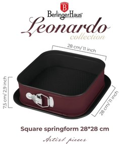 Tava patrata 28 cm cu fund detasabil Leonardo Berlinger Haus BH 8666