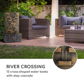 River Crossing, făntănă de grădină, mediu interior/exterior, pompă de 6 W, cablu de 10 m, metal zincat