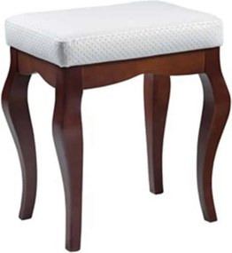 Taburet lemn masiv nuc Milan Alb-, 46 × 34 × 51,5 cm