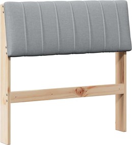 vidaXL Tăblie tapițată Gri deschis 80 cm Lemn de pin masiv