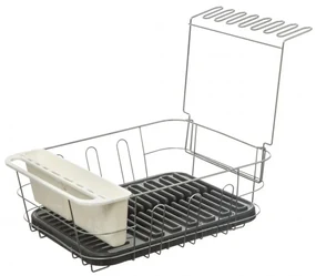 Scurgator de vase Secret de Gourmet, 44 x 36 x 16 cm, Metal/Polipropilena, Gri/Alb