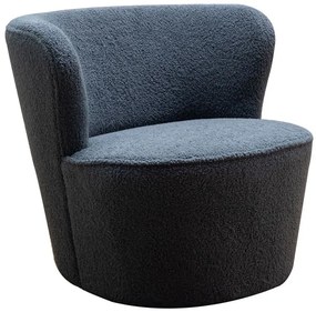 Fotoliu albastru, stofa, Curl Teddy