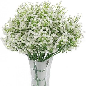 Buchet de flori artificiale Homcomodar, verde/alb, 50 cm