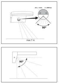 Aplică LED de exterior cu senzor TESA LED/10W/230V IP54 negru