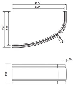 Masca frontala cada 140 cm, orientare stanga dreapta, Cersanit Joanna New