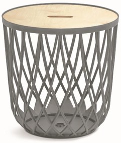 Cos universal cu capac din lemn, 20 l, lemn natural / gri