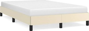vidaXL Cadru de pat fără saltea cremă 120x190 cm piele artificială