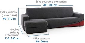 Nueva Textura Huse care se întind foarte bine NIAGARA antracit canapea cu otoman stânga (l. 200 - 300 cm)