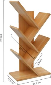 Biblioteca pentru masa cu 5 rafturi ZIGZAG, alb