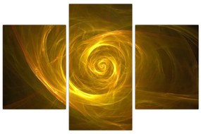 Tabloul cu spirala abstractă în galben (90x60 cm)