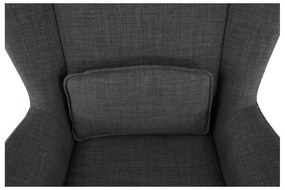 Fotoliu balansoar, material textil gri/lemn, HARPER