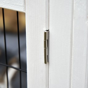 PawHut Tarc din lemn vila pentru iepuri cu tavă glisantă, ușă blocabilă, capac deschizator gri | Aosom Romania