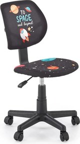 Scaun birou BINGO, negru, stofa clasica/polipropilena, 39x48x79-90 cm