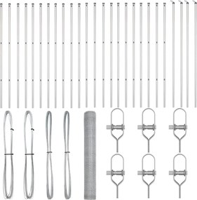 vidaXL Stâlp de gard. Argintiu 50 x 1,4 m ( plasă 13 mm) Oțel