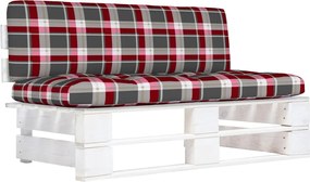 vidaXL Canapea de mijloc de grădină din paleți, alb, lemn pin tratat