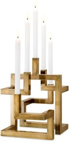 Suport pentru 5 lumanari, design LUX Skyline, alama vintage