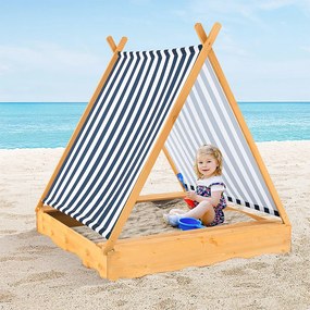 Sandbox cu acoperiș tip cort